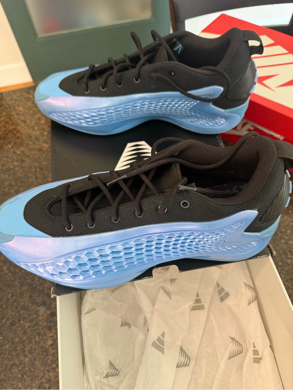 Adidas Anthony Edwards AE1 Low/Blue/Black size Men 11.5 - Picture 5 of 8